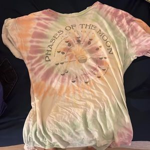 Tie dye phases of the moon tshirt
